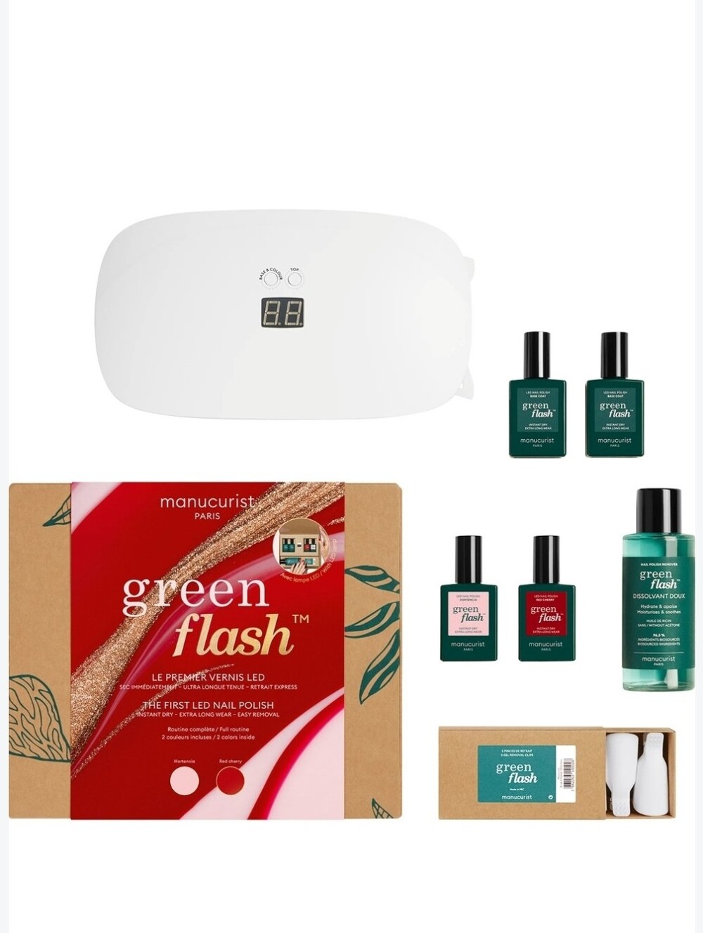 Manucurist Green Flash Gel Polish Set w/ LED Lamp NWT